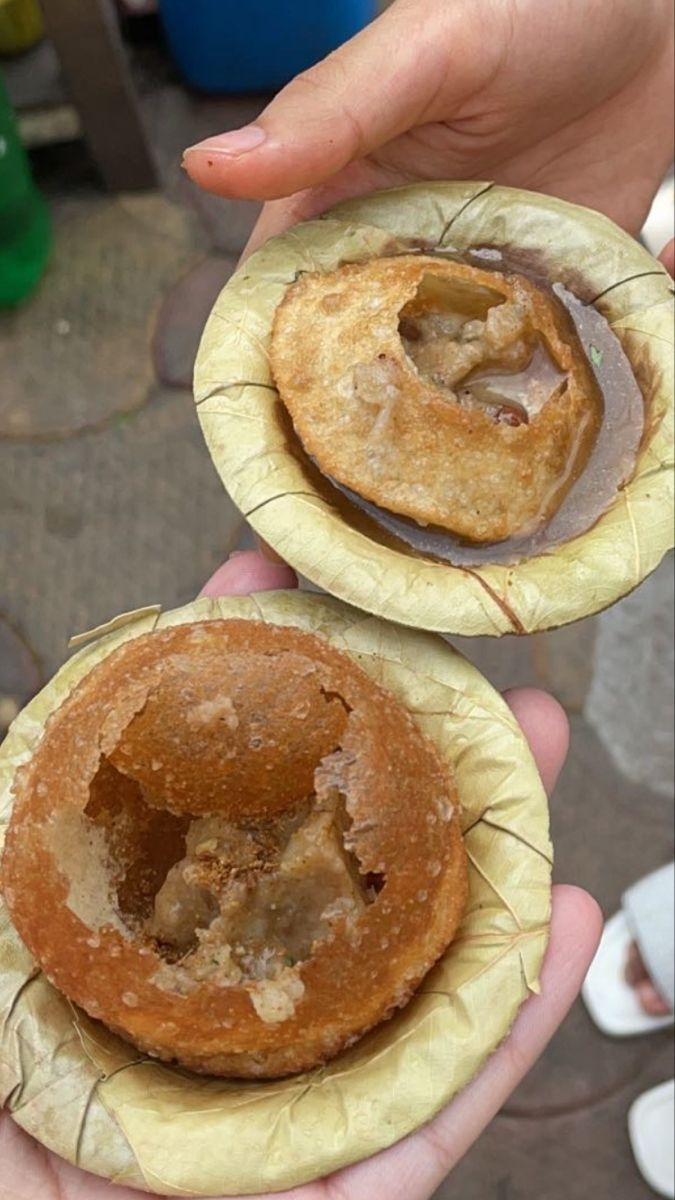 Crispy phuchka on a street side stall